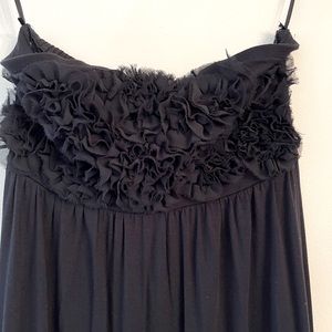 Strapless maxi dress.